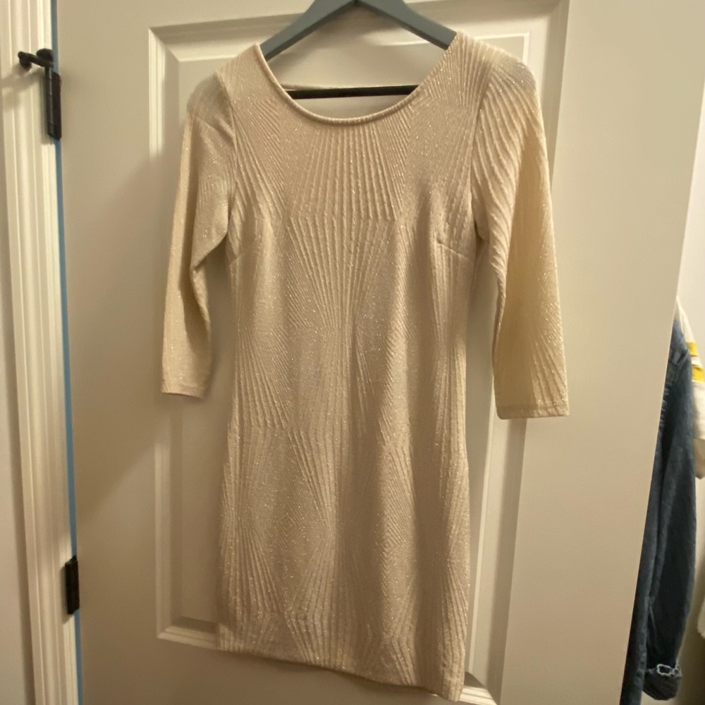 Champagne glittery mini dress